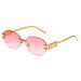 Frameless Polygonal Sunglasses - Lightweight UV400 Protection Instagram Style Shades For Women (Trendy Street Photography Glasses)_viptrois.com