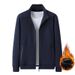 Young And Middle-aged Cotton Fleece Cardigan Sweater, Two Open Sports And Leisure Thickened Jacket_viptrois.com