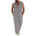 Men's Linen Hooded Sleeveless Shirt With Straight Leg Pants Set - Breathable Summer Resort Wear_viptrois.com
