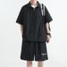 Ice Silk Men's Trendy Brand Summer Thin Quick-drying Short-sleeved Pants Casual Sportswear Set_viptrois.com