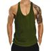2025 New Basketball Training Muscle Fitness Vest For Men, Pure Color Sleeveless Bodybuilding I-back Vest_viptrois.com