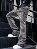 Men's Skinny Elastic Jeans Black White Casual Pants Mid Waist Zipper Fly Denim Spring Trendy Vintage High Street Style_viptrois.com