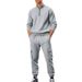Men's Autumn Winter Clothing Set American Retro Style Casual Jacket And Long Sleeved Zipper Trousers For Warmth_viptrois.com