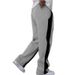 "Men's Winter White Striped Print Joggers - Loose Fit Straight Leg Sweatpants With Stylish Design, Unisex Casual Pants_viptrois.com