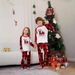 Christmas deer plaid letters Christmas family dress printed home dress pajamas_viptrois.com