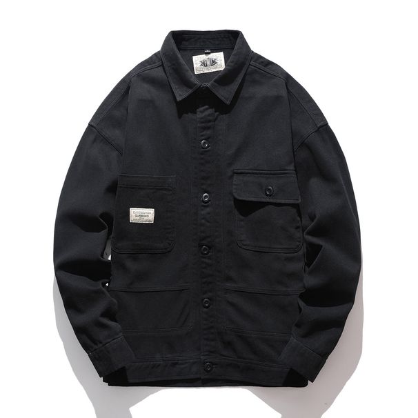 Men's Clothing Heavyweight Retro Work Shirt Autumn New Style Trendy Handsome Loose Large Size Casual Denim Jacket_viptrois.com