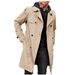 Men's Clothing Spring And Autumn New Solid Color Long-sleeved Windbreaker Men's Lapel Slim Double-breasted Casual Jacket_viptrois.com