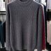 "Men's High Neck Jacquard Sweater – Premium Knit Pullover For Autumn & Winter Layering"_viptrois.com