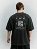 Vintage Washed Double-Sided Print Geometric C Monogram Letter Slogan Heavyweight 230g Cotton Men's Streetwear Tee_viptrois.com