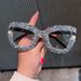 Candy Colored Large Frame Pearl Rhinestone Decoration Net Celebrity Flat Glasses Plain Makeup Personality Anti Blue Light Glasses_viptrois.com