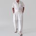 Men's Clothing New Men's Casual Fashion Suits Lapel Button Shirt Loose Trousers Men's Clothing_viptrois.com