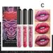 3-Piece Halloween Lip Makeup Set - Non-Stick, Shimmery Lipsticks In Purple And Black_viptrois.com