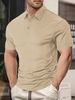 Men's Clothing Foreign Trade Men's Short Sleeved T Shirt Summer Fashion Casual Loose Lapel Pearl Cotton Polo Shirt_viptrois.com