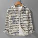 Autumn Men's Fashion Letter Printed Simple Short Sleeved Shirt Made Of Pure Cotton, Casual And Loose, Popular Men's Shirt_viptrois.com