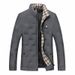 Men's Clothing Winter men's short Silk cotton jacket for middle aged and young people, stand up collar white duck Silk cotton casual warm slim jacket for men_viptrois.com