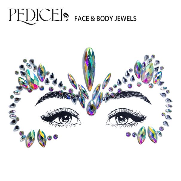 Halloween Edm Electronic Music Festival Face Stickers Eyebrow Stickers Diamond Resin Diamond Carnival Diamond Stickers Masquerade Face Decoration_viptrois.com