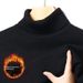 Pure Men's Fleece-Lined Thickened Sweater, Casual Autumn Winter High Neck Base Knitwear_viptrois.com