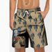 Men's Tropical Flamingo & Geometric Print Shorts – Lightweight Quick-Dry Summer Beach Pants With 3d Digital Design (Extended Sizes, Stretch Fit)_viptrois.com