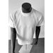 Cleanfit Style Men's Short Sleeved T-Shirt Heavyweight Deconstructed Boxy Fit Summer Gray Air Layer Splicing Top_viptrois.com