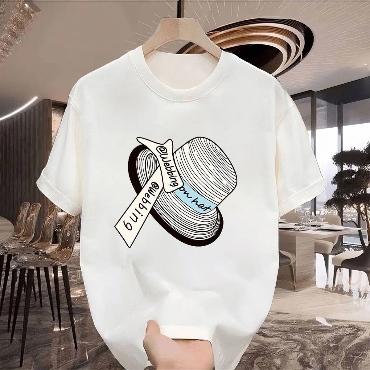 New Cotton Fashion Sense Printing Short-sleeved T-shirt Unisex Men Summer Tide Loose Hundred Tops_viptrois.com