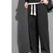Men's Clothing Waffle Pants Men's Spring And Autumn Casual Pants Men's Trendy Sports Loose Wide Leg Straight Trousers_viptrois.com