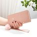 Women's Long Zip Wallet With Heart Embroidery - Fashionable Slim Clutch Purse (Multiple Card Slots, RFID Protection)_viptrois.com