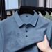 Men's Clothing 2025 Summer New Lapel Short Sleeve T Shirt Loose Men's Fashion Casual Half Sleeve T Shirt Ice Silk Polo Shirt Men's T_viptrois.com