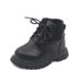 Children's autumn and winter solid color short boots boys fashion Martin boots wool mouth girls soft bottom boots single boots leather boots_viptrois.com