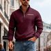 Men's Fleece-Lined Heavyweight Half-Zip Sweatshirt Winter Thermal Pullover With Stand Collar & Contrast Trim Outdoor Sportswear_viptrois.com