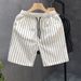 Men's Clothing Summer Men's Fashion Striped Shorts Men's Slim Fit Comfortable Breathable Outer Wear Casual Shorts_viptrois.com