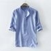 Men's Clothing Mid Sleeve Shirt Middle Aged And Young Men's Shirt_viptrois.com