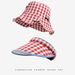 Summer Plaid Sun Hat For Women Fashionable And Versatile Small Fresh Fisherman Hat High End Large Brim Sun Protection Empty Top Hat_viptrois.com