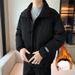 Men’s Fleece-Lined Winter Jacket – Thickened Polyester, Stand Collar, Slim Fit (M-3XL, Black/Coral Green/Moss Green)_viptrois.com