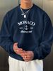 Spring And Autumn Men's Casual Loose Simple Fashion Monaco Letter Print Round Neck Long Sleeve Hoodie_viptrois.com