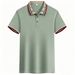 Men's Clothing Golf Preferred Summer Men's New Lapel Short Sleeved Solid Color Letter Printing Slim Fit Fashion Trend_viptrois.com
