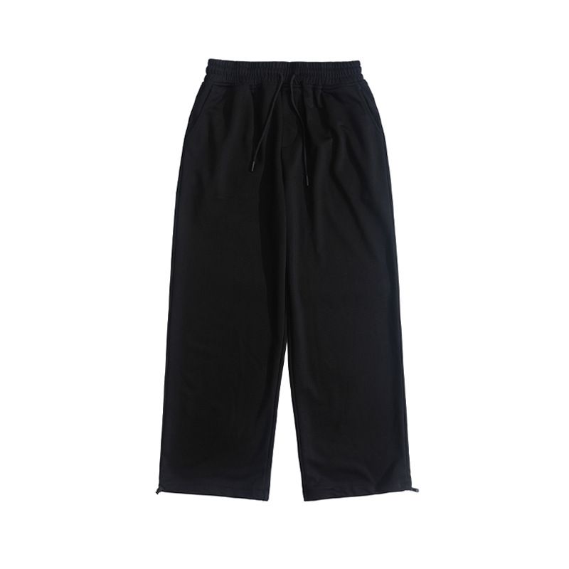 Terry Cotton Sports Casual Sweatpants, Thin Spring/Summer Style, Drawstring Loose-Fit Long Pants For Men_viptrois.com