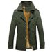 Men’s Washed Cotton Jacket – Fleece-Lined Winter Coat With Stand Collar & Button Closure (M-5XL)_viptrois.com