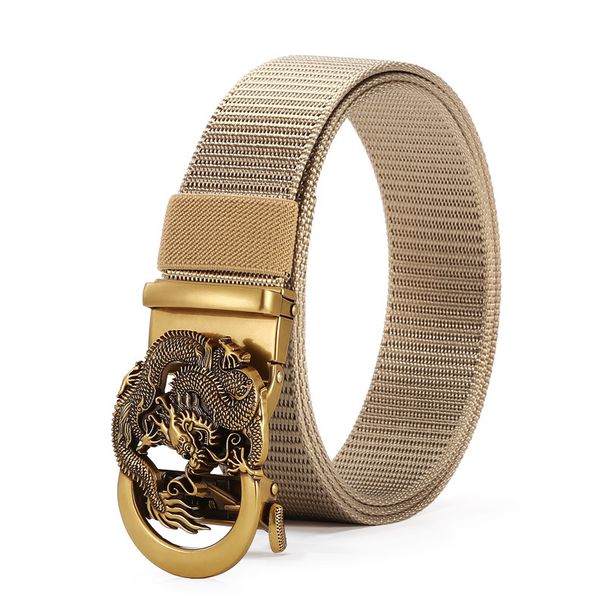 Automatic buckle nylon canvas belt Outdoor casual breathable pants belt_viptrois.com