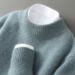 Men's Clothing100% Pure Wool Sweater Men's Half High Collar Thickened Business Cashmere Sweater Loose Knitted Bottoming Shirt_viptrois.com