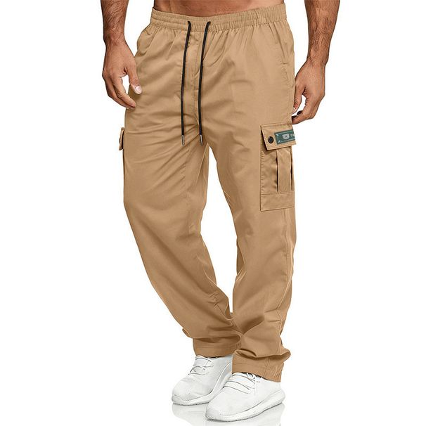 Men's Tactical Cargo Joggers Casual Streetwear With Adjustable Drawstring Waist, Multi-Pocket Utility Design Vintage Styling For Urban Exploration_viptrois.com