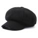 Versatile Woolen Octagonal New Fashion Beret Simple Painter Korean Style Autumn Winter Hat_viptrois.com