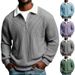 Men's Waffle Knit Zip-Up Hoodie - Long Sleeve Casual Pullover With Jacquard Texture (Army Green/Violet/Sky Blue/Gray, S-XXXL)_viptrois.com