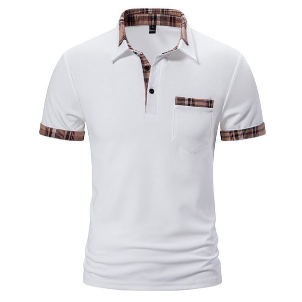 Men's Clothing Short Sleeved Polo Shirt Summer Code Color Matching Lapel T Shirt_viptrois.com