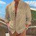 Men's Clothing Cuban Style Retro Cotton And Linen Casual Loose Long Sleeve Shirt_viptrois.com