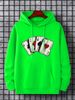 Men's Autumn And Winter Casual Fashion Loose Hooded Sweatshirt Playing Card Ace Graphic Print Warm Long Sleeved Pullover_viptrois.com