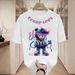 【DORAE】Unisex Oversized T-shirt (100% Cotton) Off-White ("TEDDY COOL Hip Hop Bear" Print & Trendy Casual Design) – Casual Style For Everyday Casual_viptrois.com