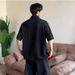 Men's Vintage Style Short Sleeve Polo Shirt Wheat Ear Pattern Jacquard Knit Loose Fit Summer Top Straight Shoulder T-Shirt_viptrois.com