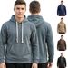 Men's Clothing Men's Casual Sports Sweatshirt Style Commuter Hooded With Pockets Solid Color Fleece Loose Fit_viptrois.com