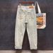 Men's Relaxed Fit Denim Jeans - Casual Wide-Leg Trousers, Washed Blue, Straight Cut, Comfortable Cotton Blend (S-3xl)_viptrois.com