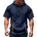 Men's Clothing New Products Zipper Men's Sweatshirt Hoodie Short Sleeve Pullover Zipper Pocket_viptrois.com